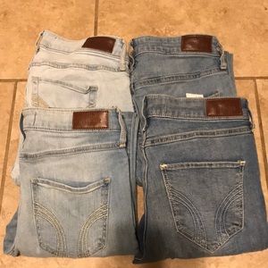 4 pairs of hollister jeans